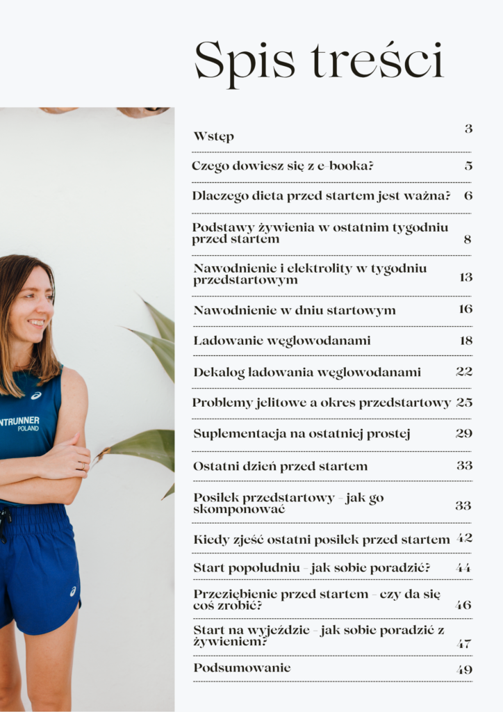 e-book żywienie przedstartowe - spis treści